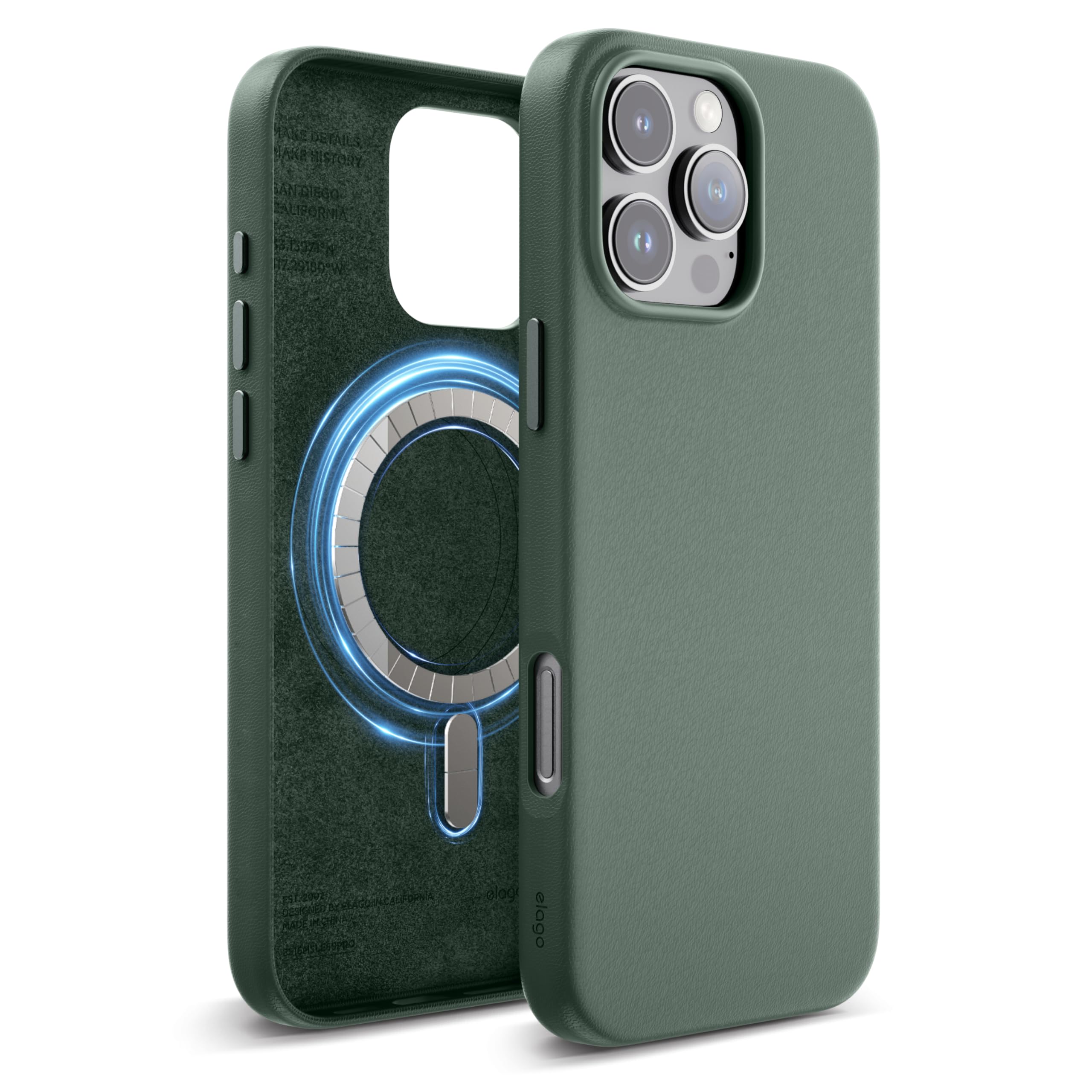 elago Magnetic Leather Case Compatible with iPhone 16 Pro Max Case, Compatible with All MagSafe Accessories, 6.9 inch