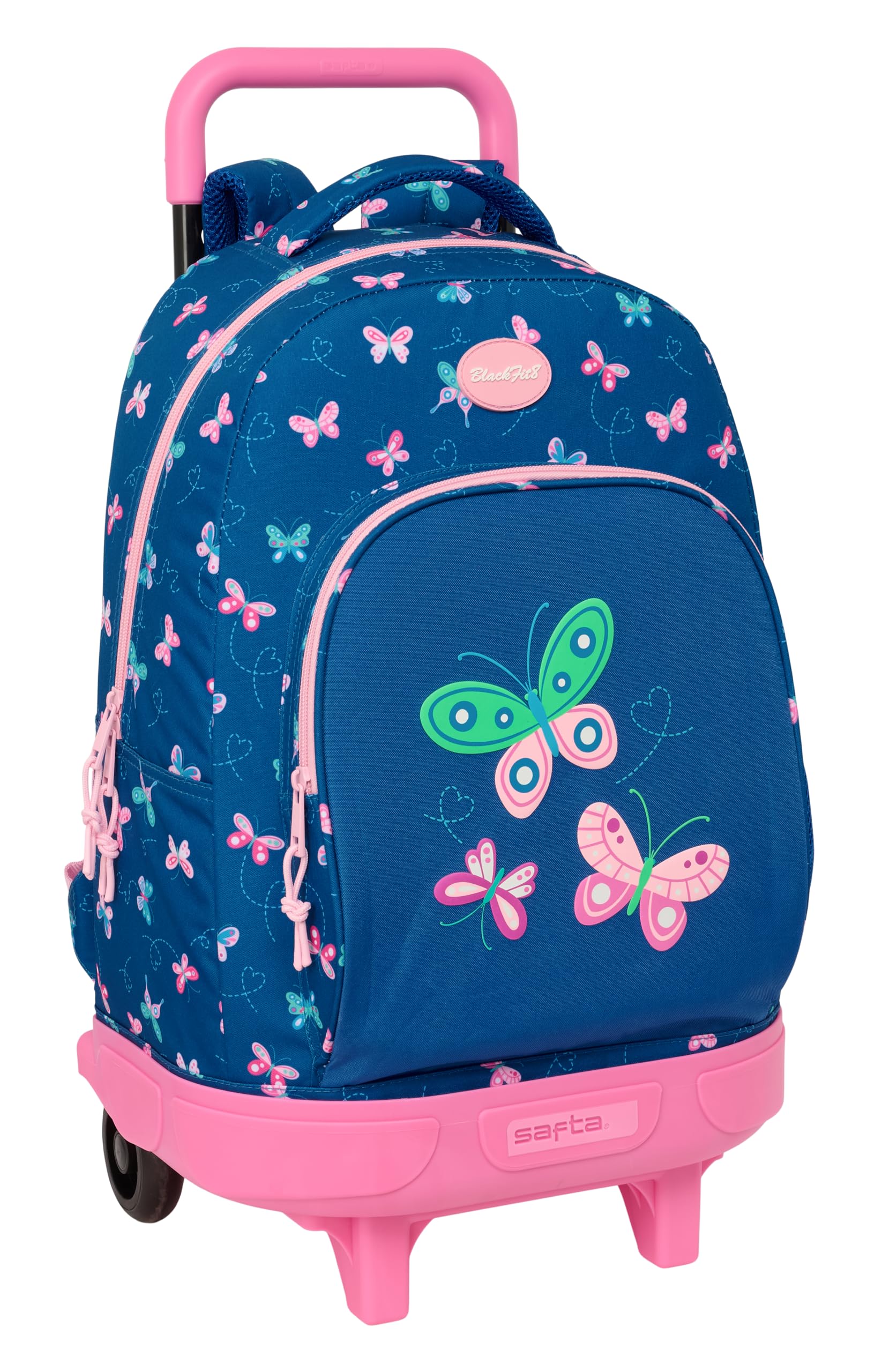 safta BLACKFIT8 - Grand Sac à Dos à roulettes, Compact, Amovible, idéal pour Enfants de différents âges, Confortable et Polyvalent, qualité et résistance, 33 x 22 x 45 cm