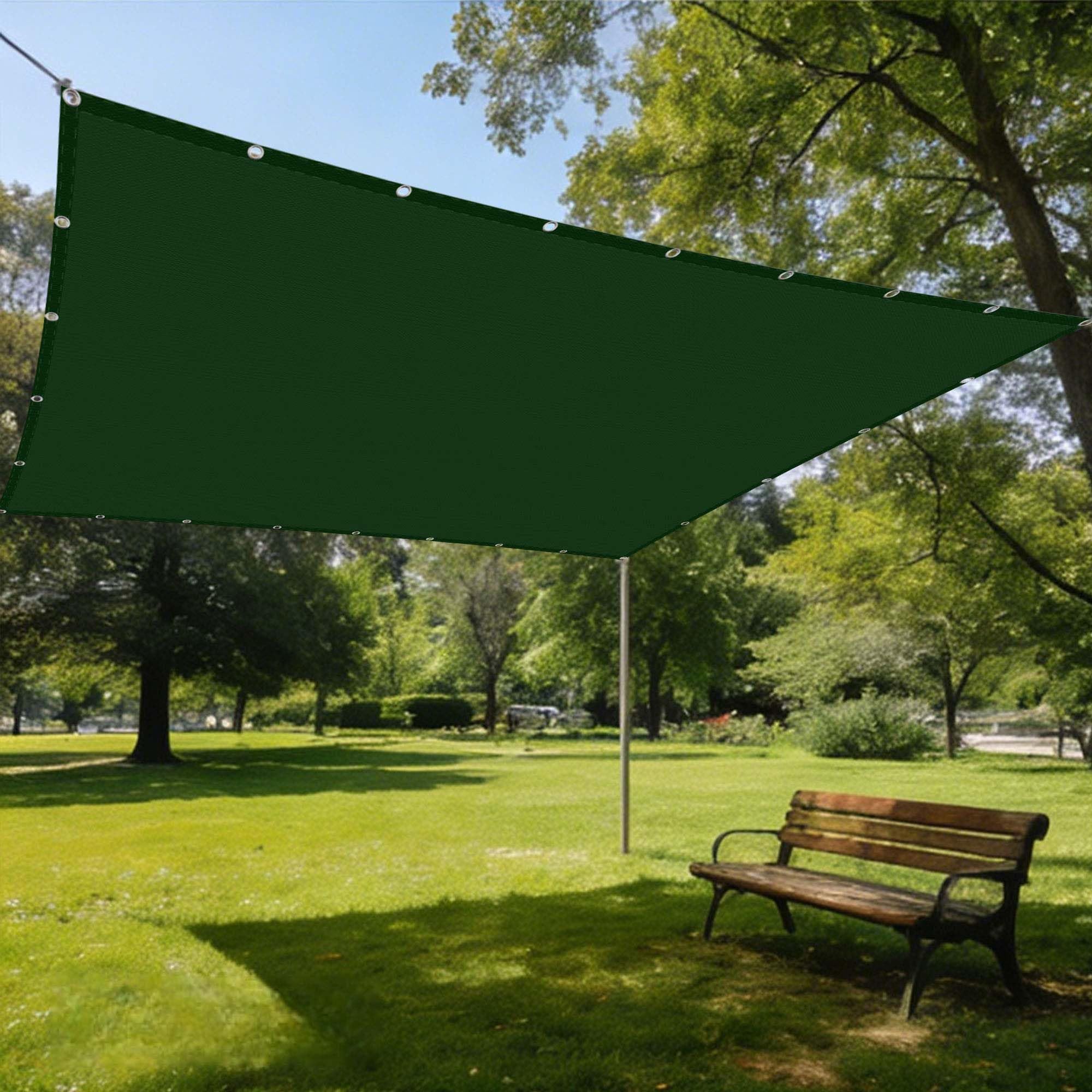 Toile étanche haut de gamme 2.4x3.8m, voile d'ombrage robuste vert foncé