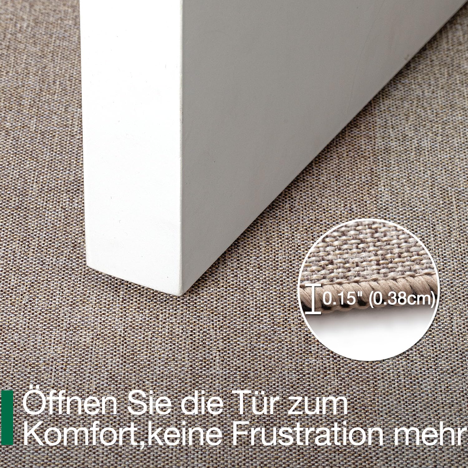 LUMI Schmutzfangmatte 80x120cm, Fußmatte Innen, rutschfest Beige | Fängt Schmutz und Feuchtigkeit auf, extra flach ohne Türblockieren, leicht zu reinigen, haustierfreundlich, Leinenoptik