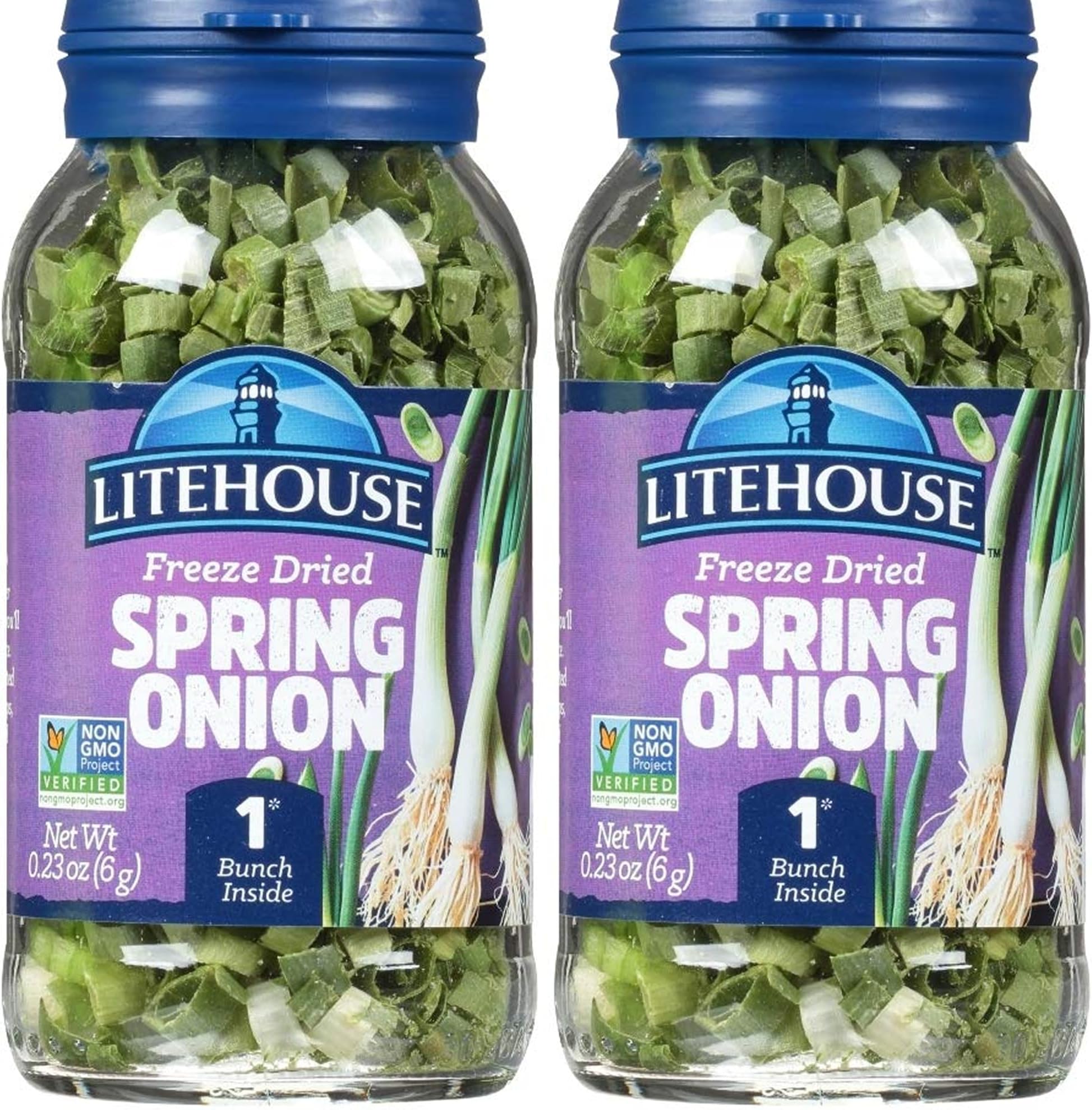 Freeze Dried Spring Onion - Fresh Spring Onion, 1 Bunch Inside, Fresh Taste, Gluten Free, Keto Friendly, No Refrigeration - 0.23 Ounce, 2-Pack