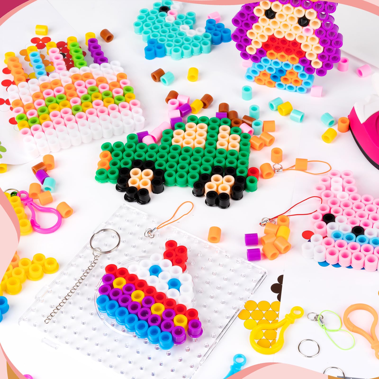 JelyArt Kit Perles à Repasser Enfant – 1500+ Perles XXL 10mm avec Fer à Repasser pour Perles & Modèles – Loisir Créatif Hama Beads Style pour Filles et Garçons dès 3 Ans