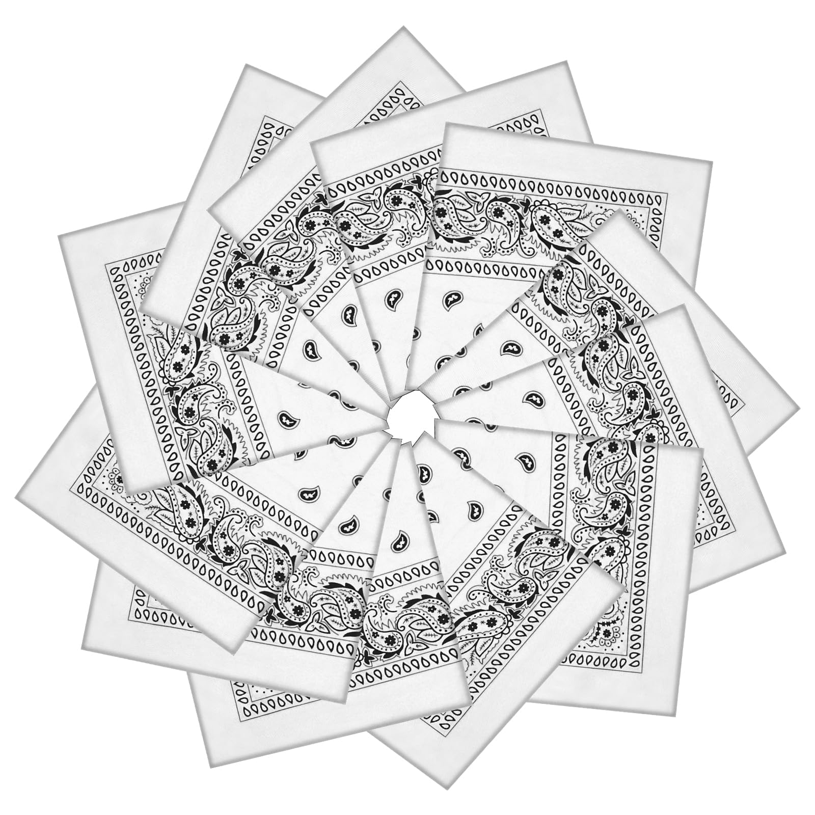 12 Pack Bandanas Unisex Paisley Cowboy Bandanas Bulk Multi Purpose Headband Scarf for Men Women Costume