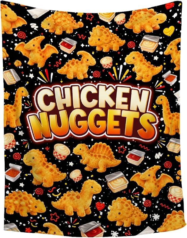 ZHONGKUI Chicken Nugget Blanket in Dinosaur Chicken Nugget