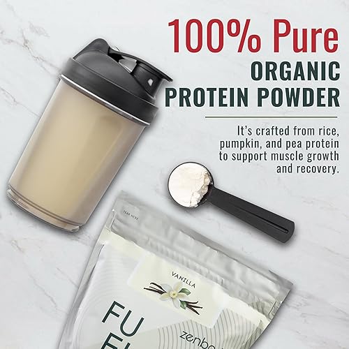 Miniatura 3 de zenbodi Fuel Vegan Protein Powder Vanilla - 21g of Protein Each Serving, Delicious Plant-Based Blend for Muscle Growth, Crafted from Pea, with Vegan