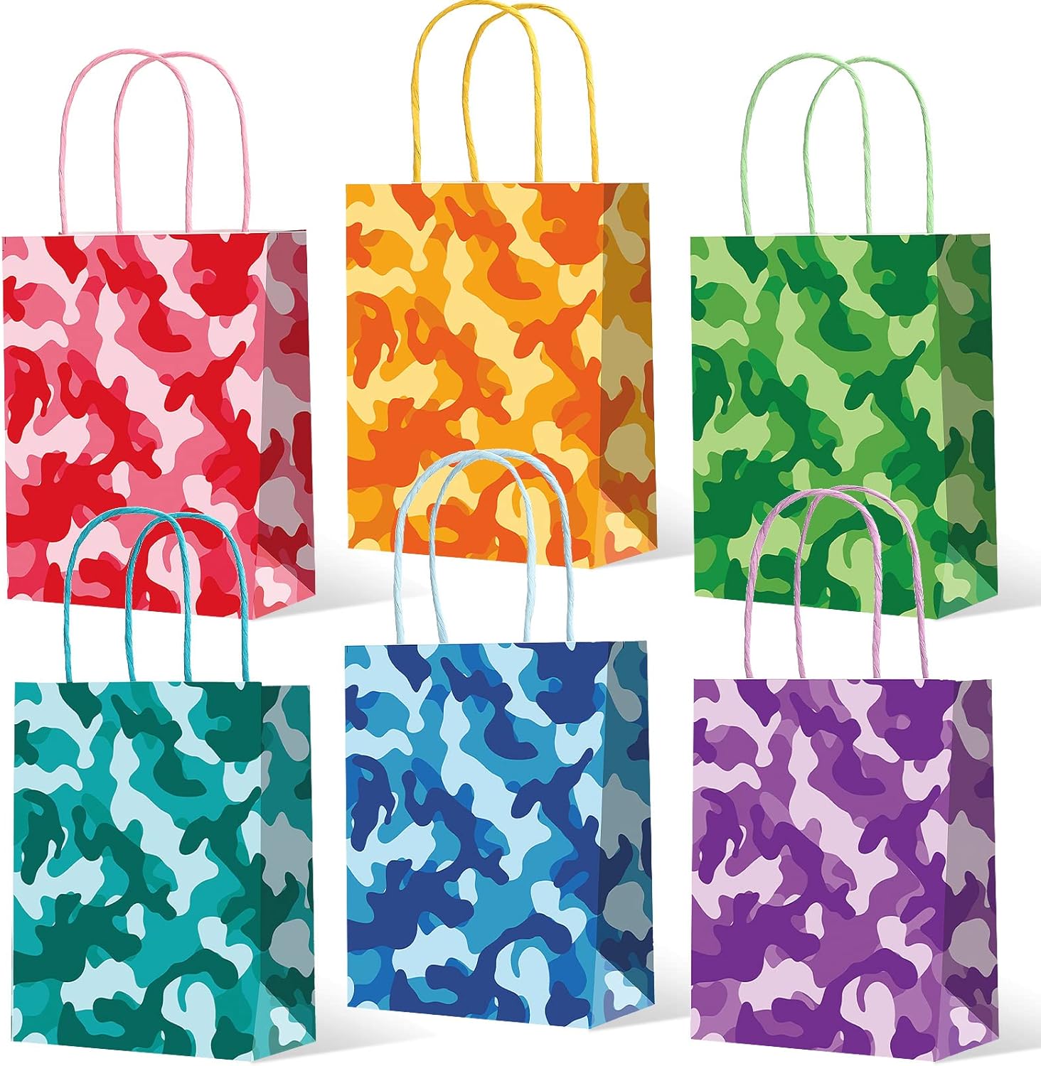24 Pack Camo Gift Bags Camouflage Birthday Party Favor Bags