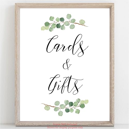 Cartel de tarjetas y regalos para bodas, diseño de vegetación de acuarela, cartulina de acuarela gruesa profesional, decoración de boda