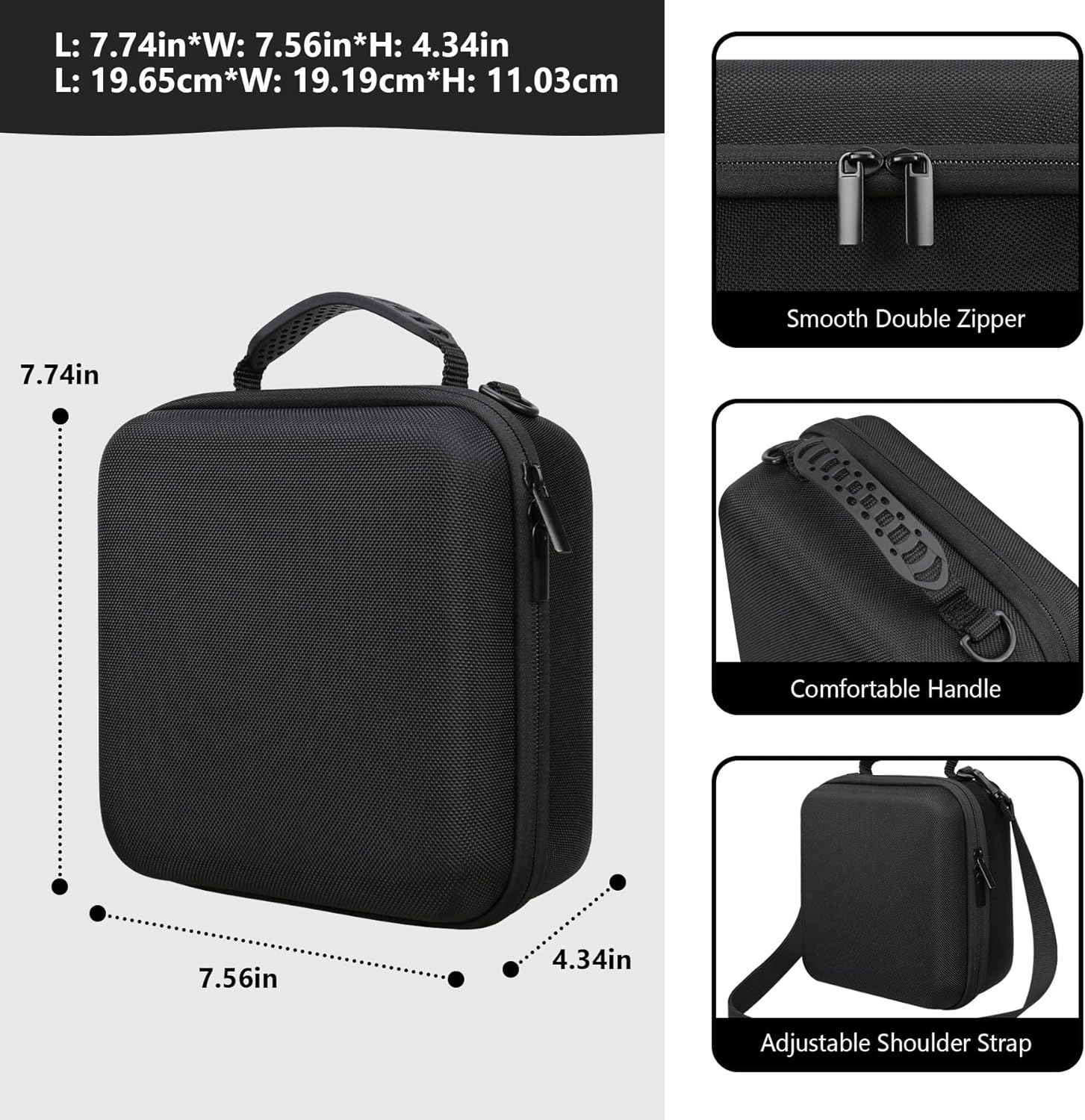Carrying Case for Sony Alpha ZV-E10/ ZV-E10 II/ZV-E1/ a6400/ a6700/ a6100/ a6000/ a6500/ a6600 Digital Camera, Vlog Camera Kit Storage Holder Fits Tripod, Lens, LED Video Light, Battery, Black