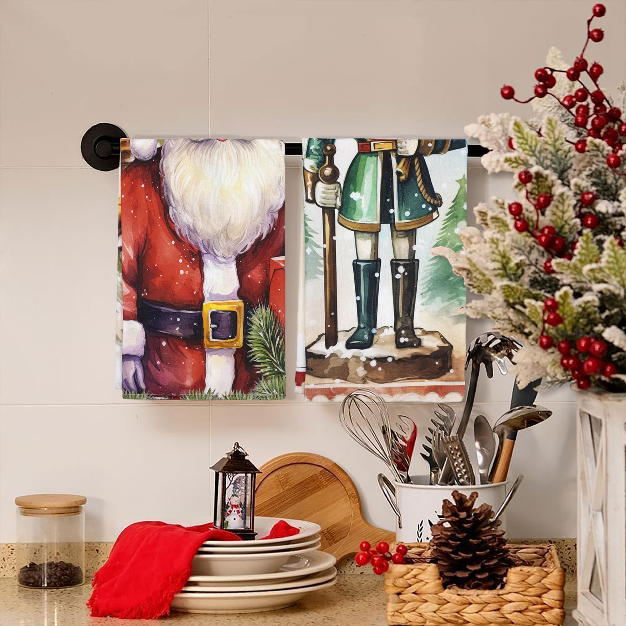 Nada Home Set Strofinacci Natalizi Canovacci in cotone 6 Pezzi Decorazioni Natale 6893