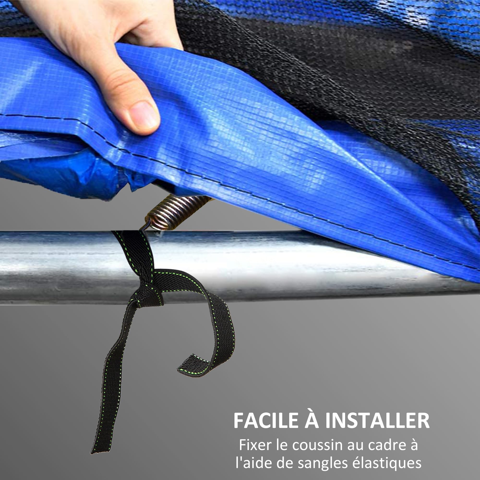 SPORTNOW Bâche de Protection pour Trampoline Ø 244-305 cm Résistant aux UV Anti-déchirure