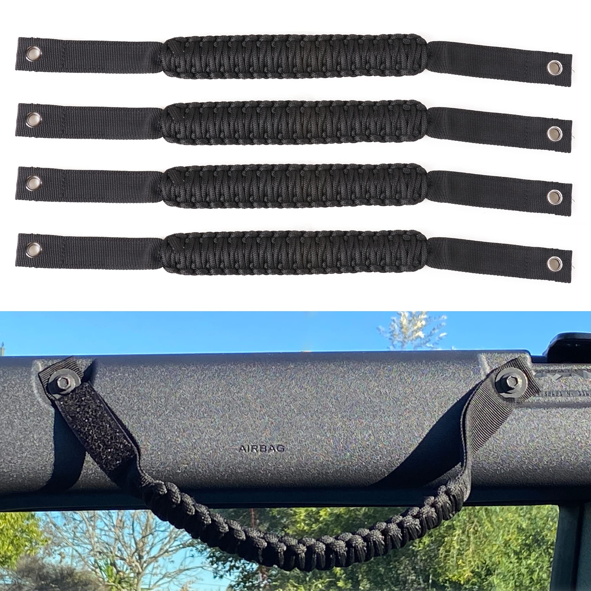 JHDTOGO Roll Bar Grab Handles for 2021 2022 Ford Bronco 2 Door 4 Door