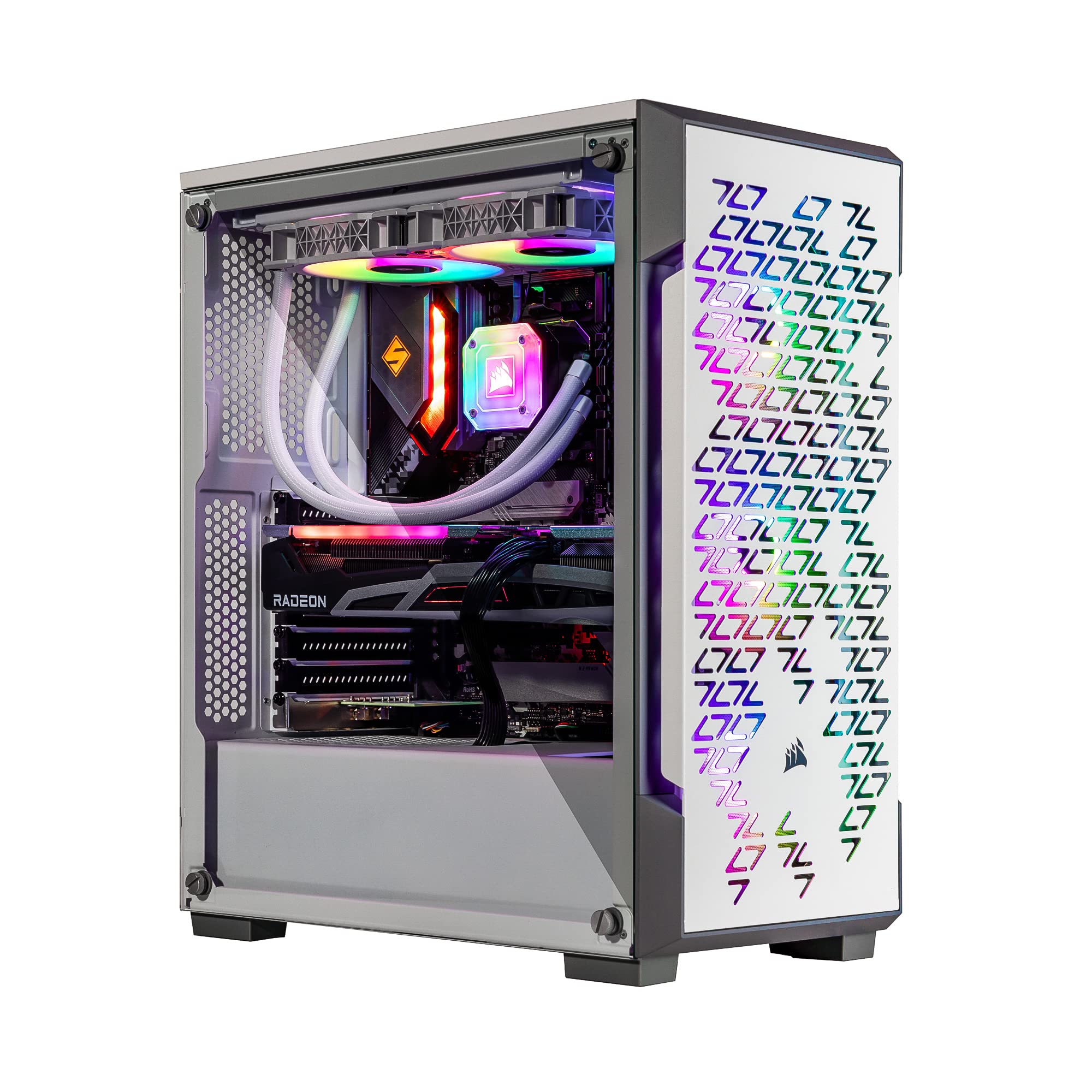Velztorm White Ferrux Gaming Desktop PC AMD Ryzen 9-5900X Radeon RX 9070 XT 32GB DDR4 2TB PCIe SSD