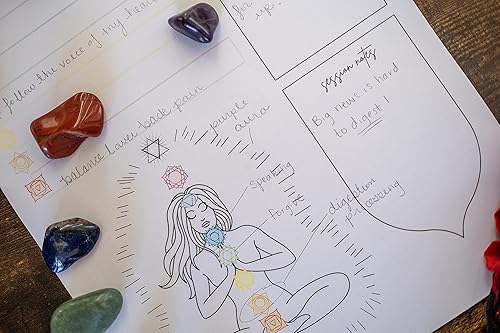 Miniatura 4 de Reiki - Tabla de curación de chakras de sesión distante  Impresión física de 8.5 x 11 pulgadas de cristal de meditación curativa paquete de 50