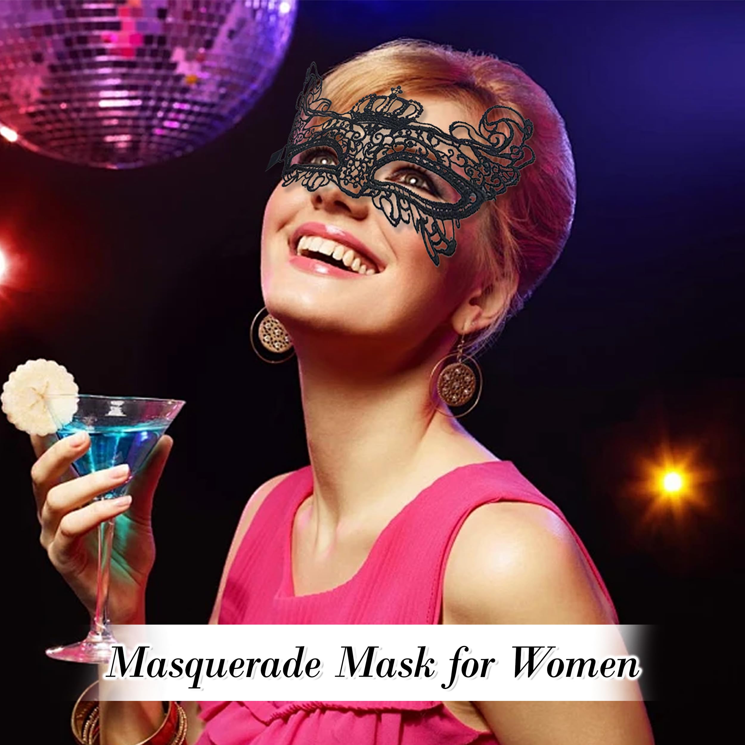 Piacolnic 9 Pcs Lace Masquerade Masks, Mysterious Mardi Gras Lace Eye Masks, Venetian Party Masks for Women - Image 4