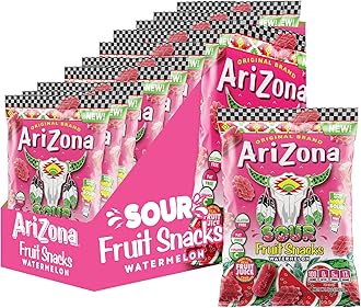 AriZona Fruit Snacks, Sour Watermelon - NEW - 5 Ounce Bags (Pack of 12) - Gluten Free - Gummy Chews