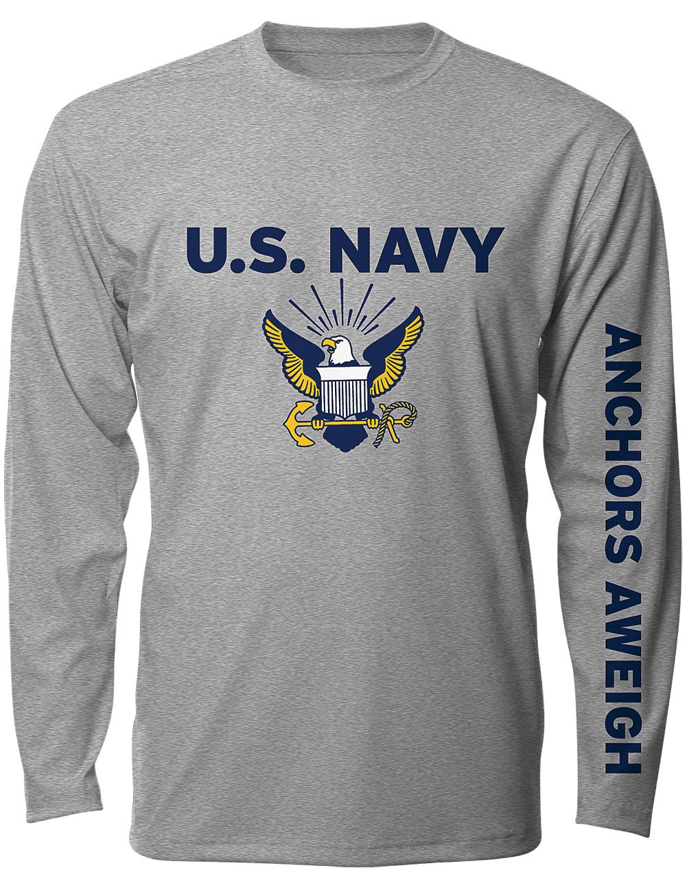 CloseoutZone US Navy Military Long Sleeve T-Shirt - Logo Sleeve Design