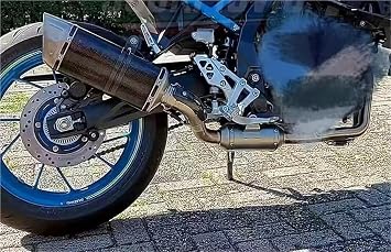 Motorcycle Muffler With Top Cover, Used For GSX-8S/8R Stainless Steel Front Section+all Titanium Tail Section(B)