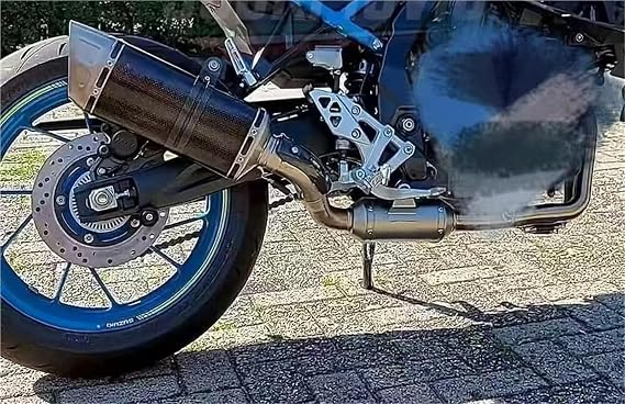 Motorcycle Muffler With Top Cover, Used For GSX-8S/8R Stainless Steel Front Section+all Titanium Tail Section(B)