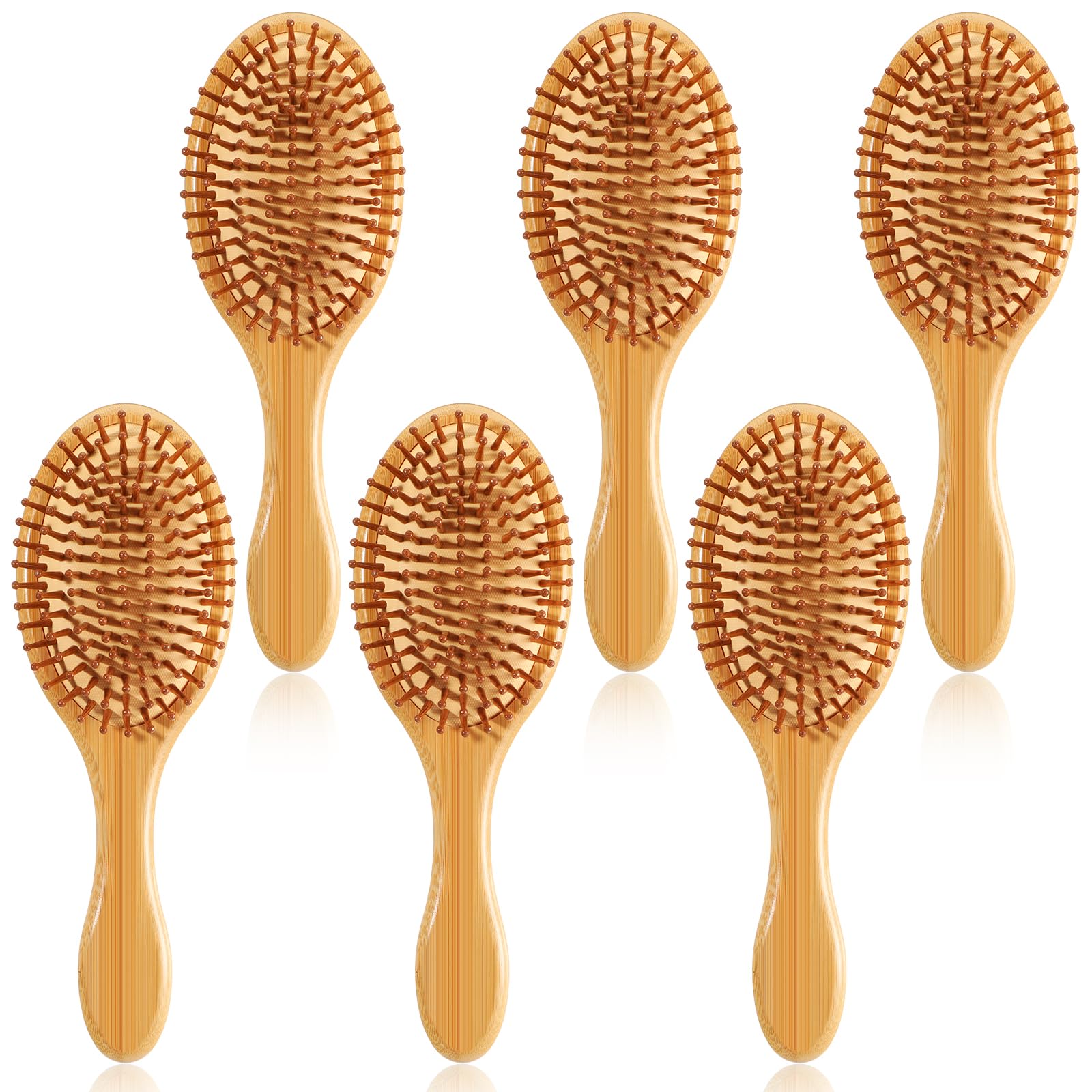 Bamboo Hair Brushes Natural Wooden Paddle Brushes with Ball-Tipped Bristles