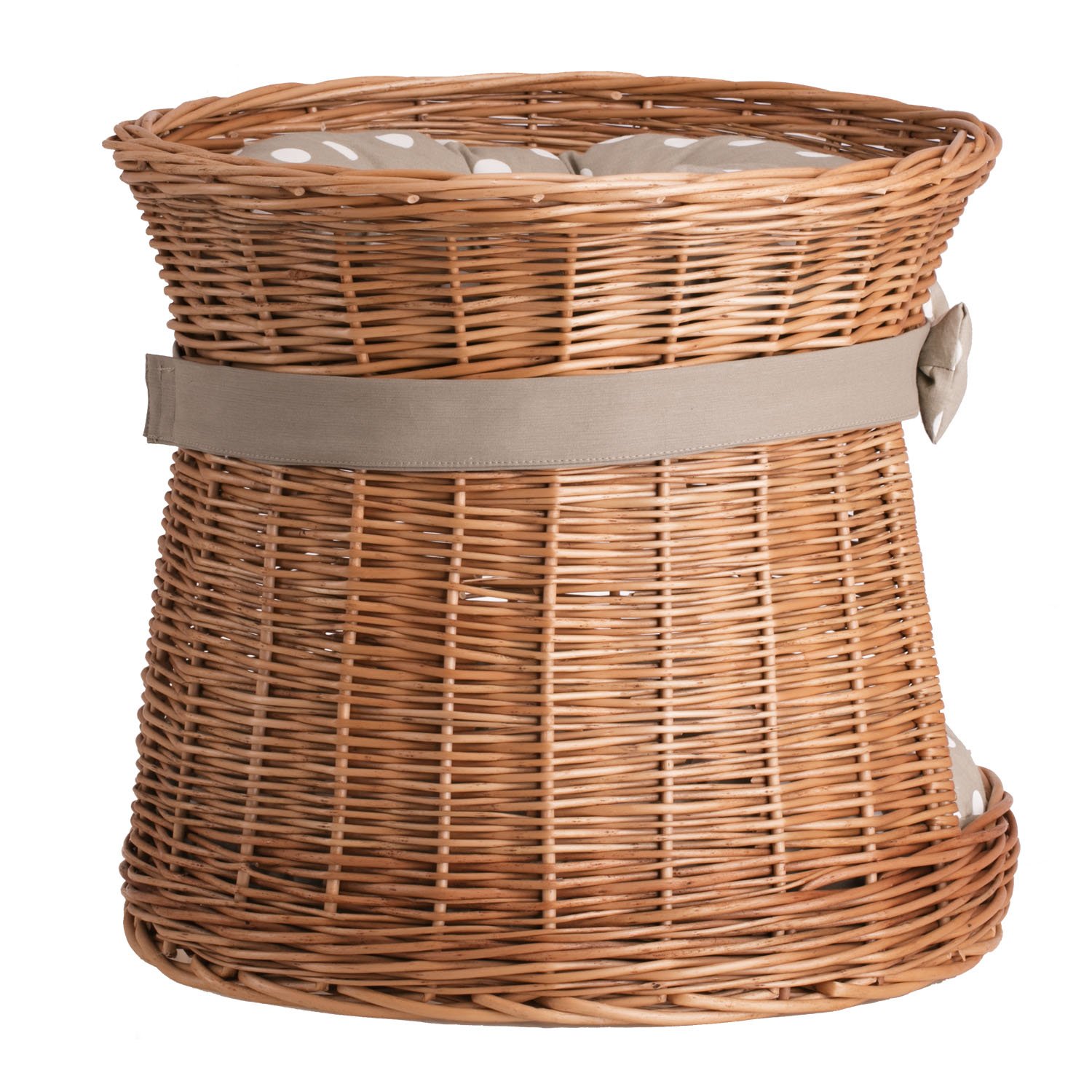 e-wicker24 Cuccia Gatto Vimini a 2 piani Naturale Cuccia Gato Interno Cesta per Cani Fatto a Mano Letto per Cani Lettini per Cane con 2 Morbidi Cuscini Letto per Animali