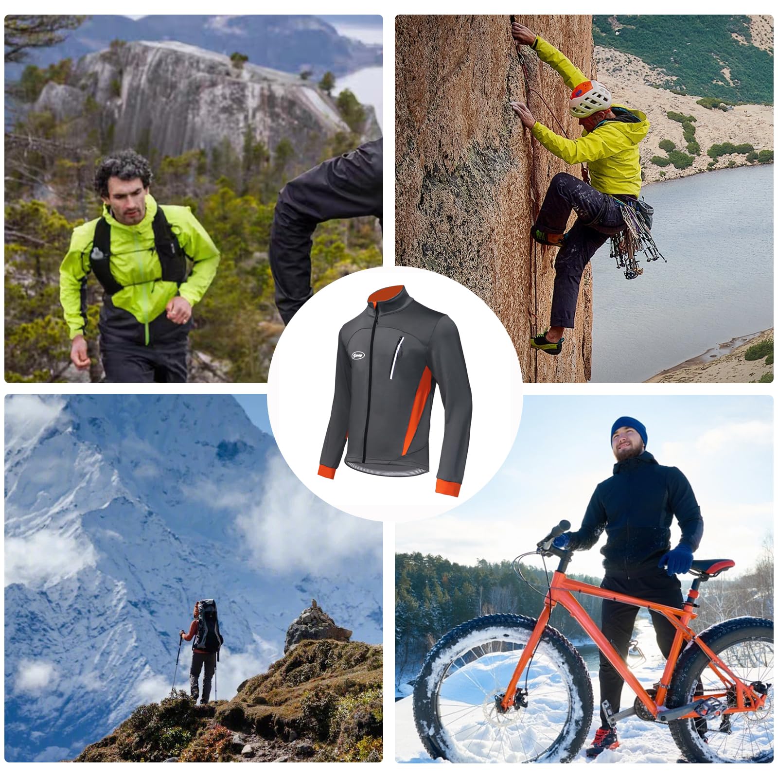 Chaqueta de ciclismo térmica de invierno Warm UP para hombre, resistente al viento, para correr, ciclismo de montaña, transpirable, reflectante