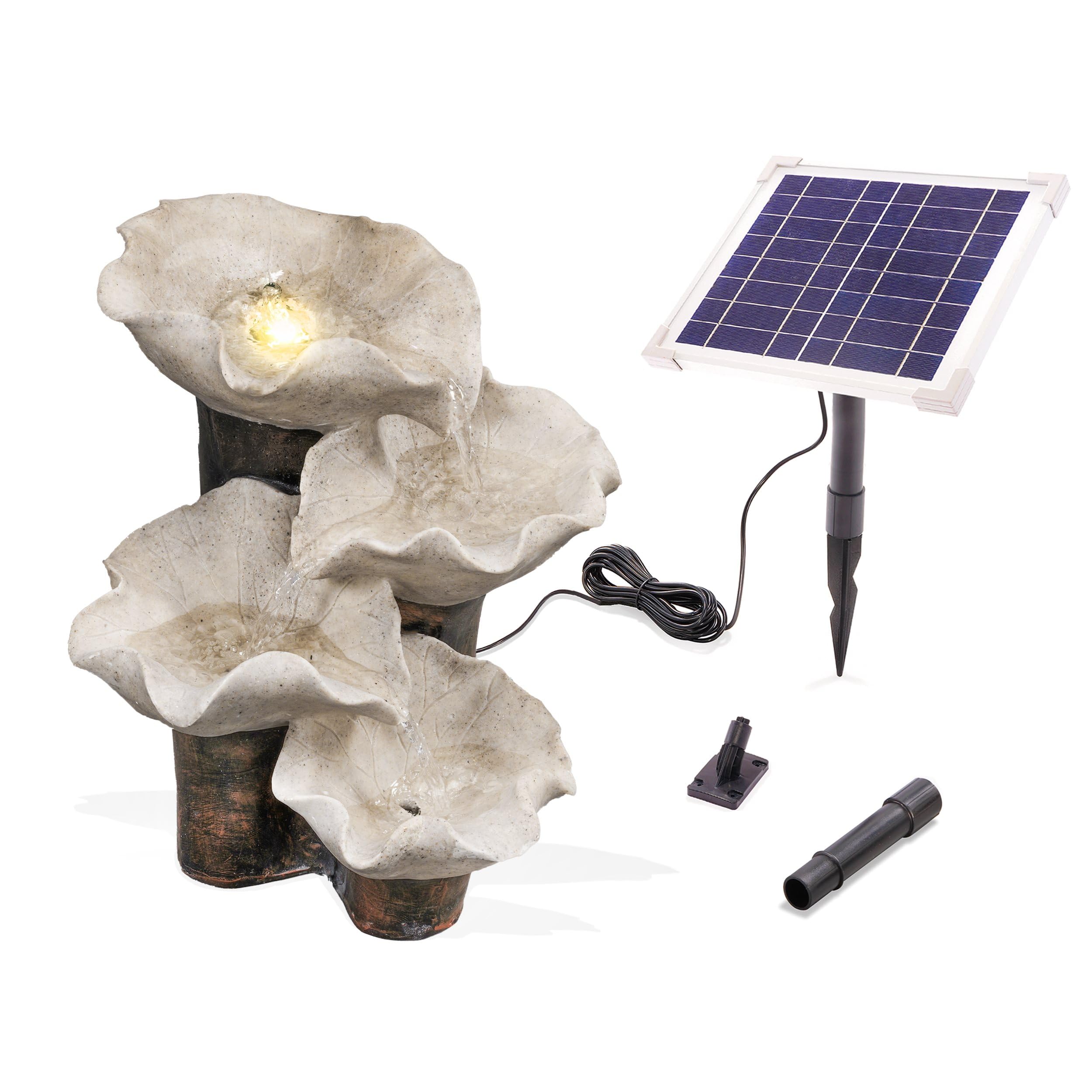 esotec Solar Gartenbrunnen Wasserspiel Lotus außen Akku & LED 101329