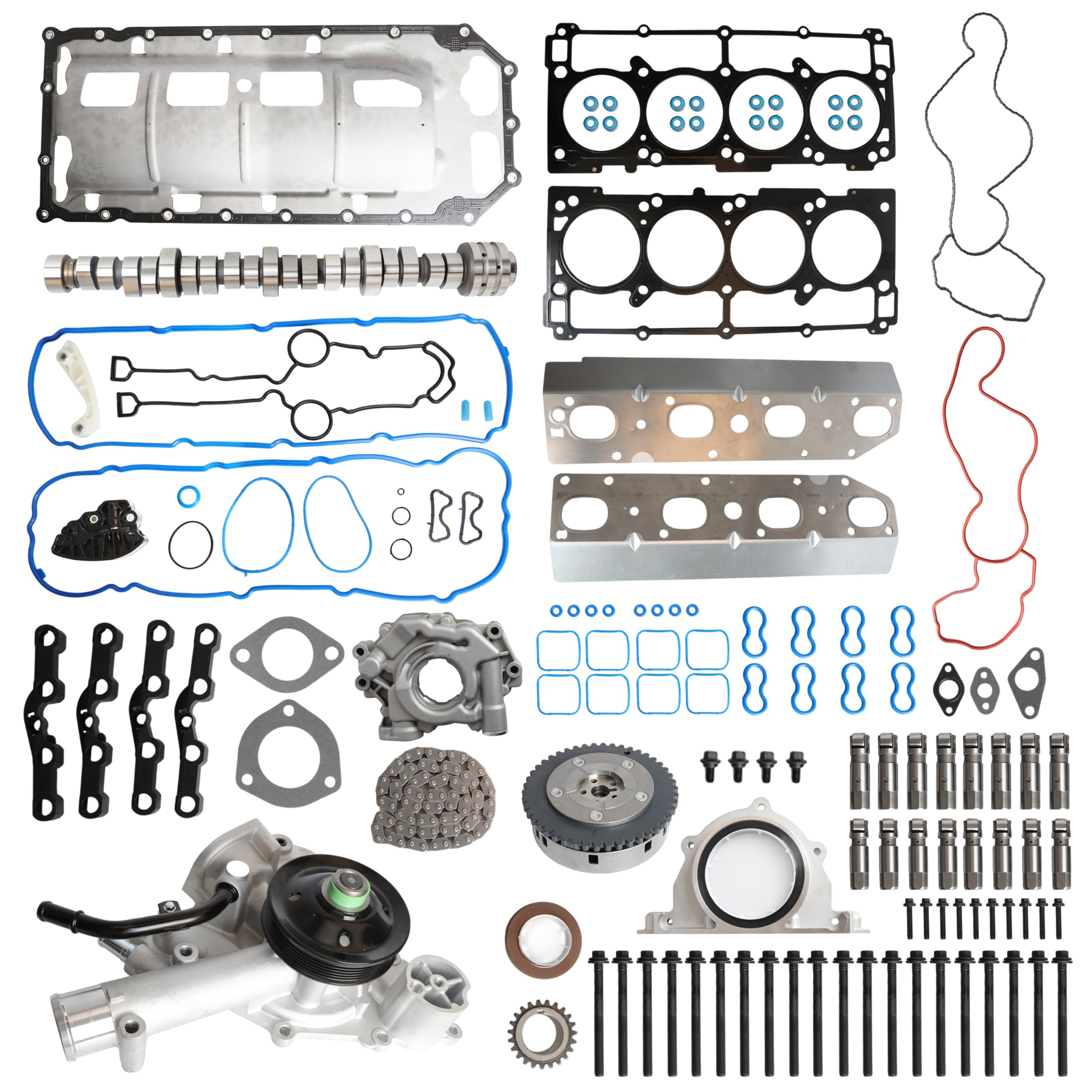 Timing Head Gasket Kit & Water Pump & Engine Camshaft Lifters Oil for Dodge Ram 1500 09-15 5.7L, for Dodge Durango 5.7L Engine 2009, OE HS26423PT, 53022263AF, 53021726AD, 53021726AE