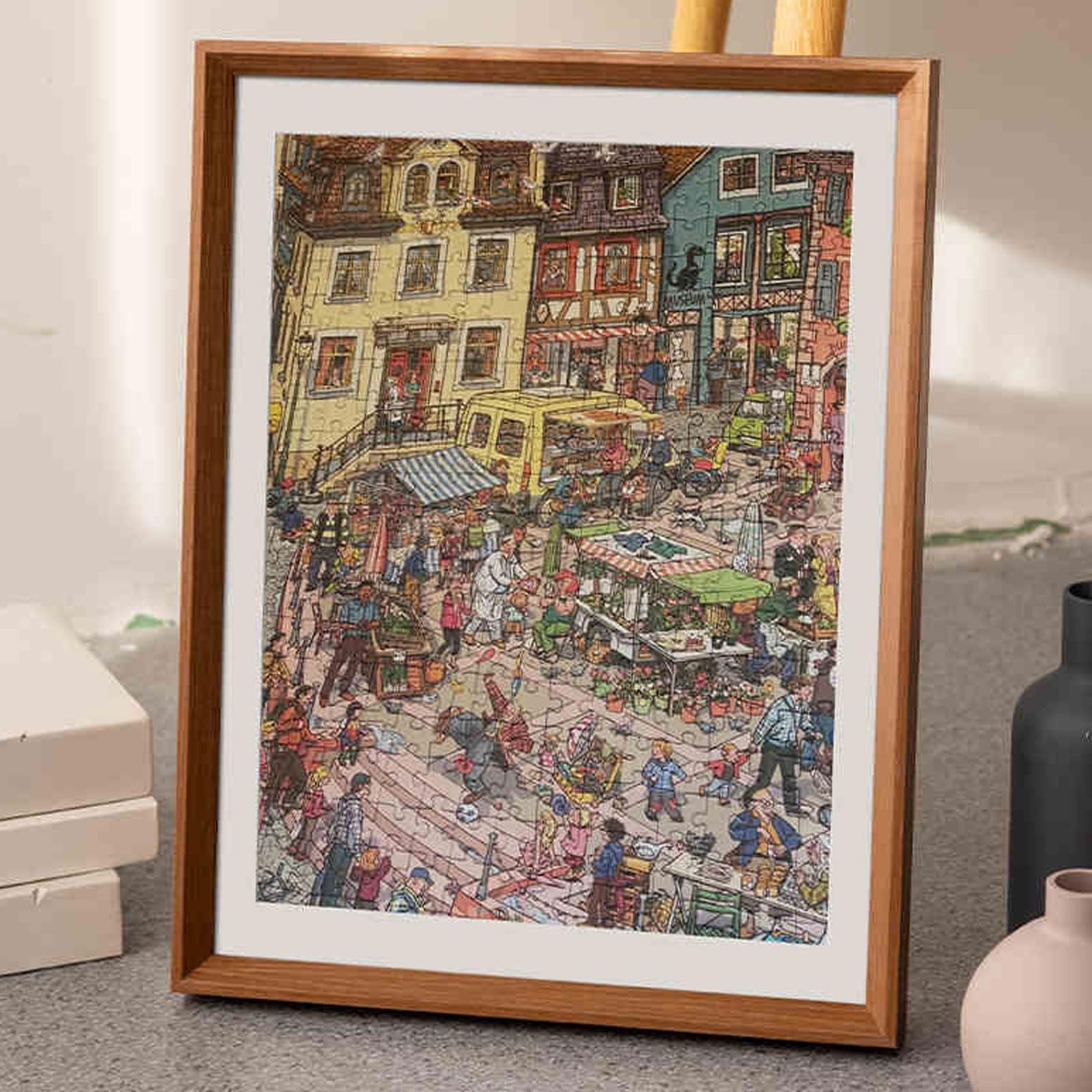 Double Sided Floating Photo Frame, Wooden Transparent Double Sided Photo Frame Multicolor Multiple Sizes(Walnut Color,(26.5 * 38.5cm))