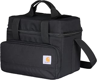 Carhartt Insulated Two Compartment Cooler, Durable Water Repellent Material W/Front Zippered Pocket for Camping, Beach & Travel