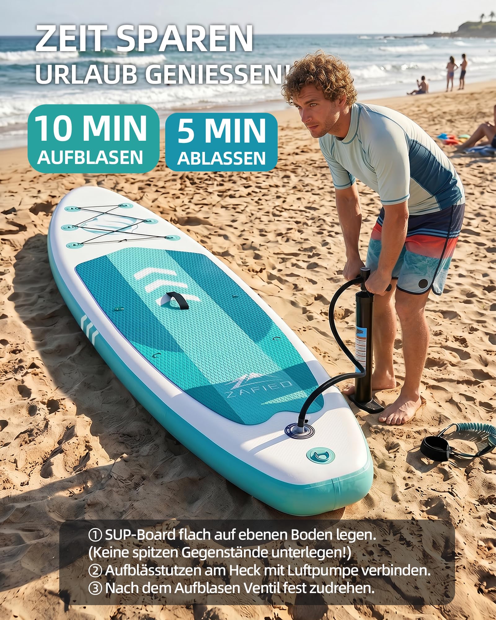 Tabla hinchable de surf de remo, 320 cm × 82 × 15 cm