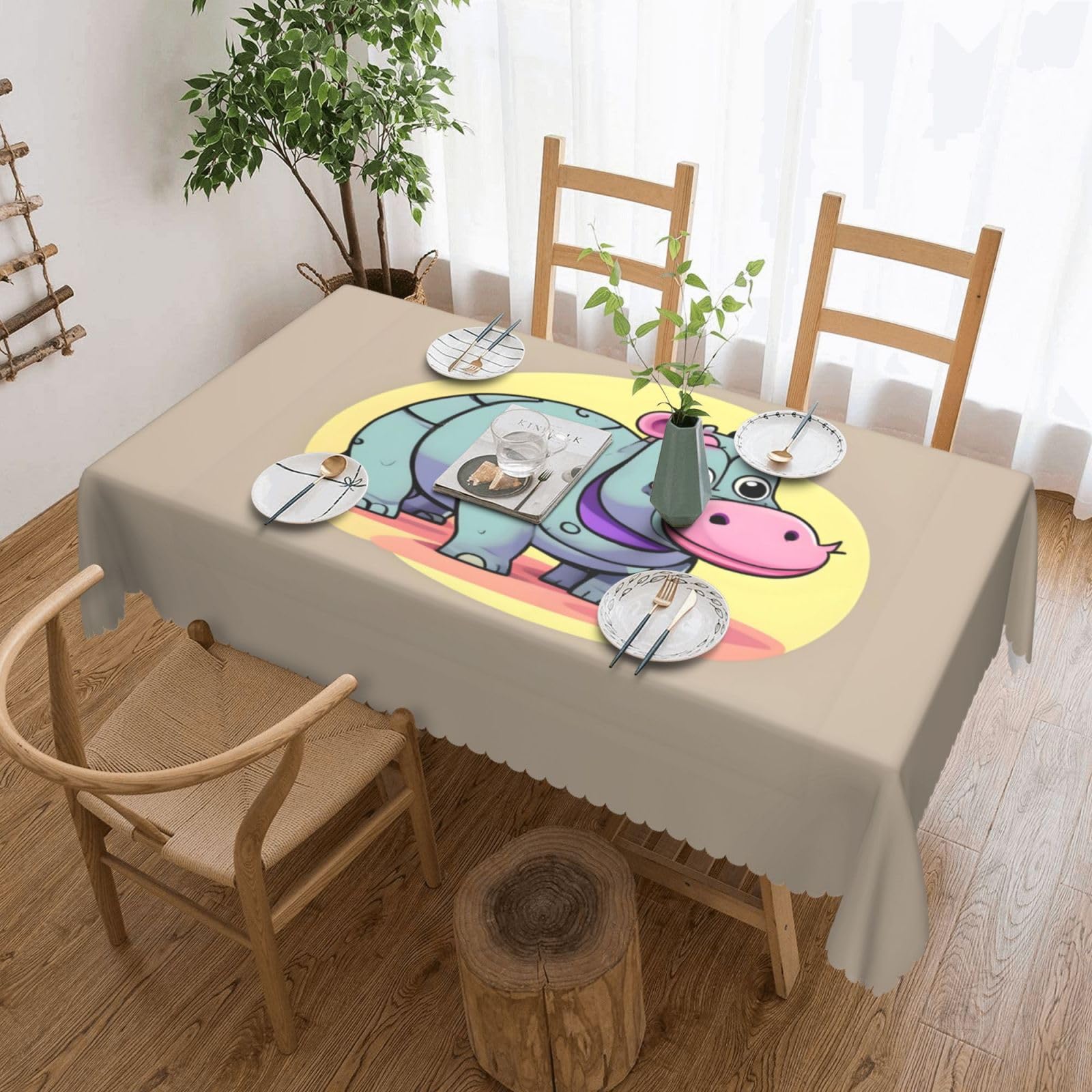 Nappe rectangulaire pour protéger la table lors de dîner et buffet d'enfants