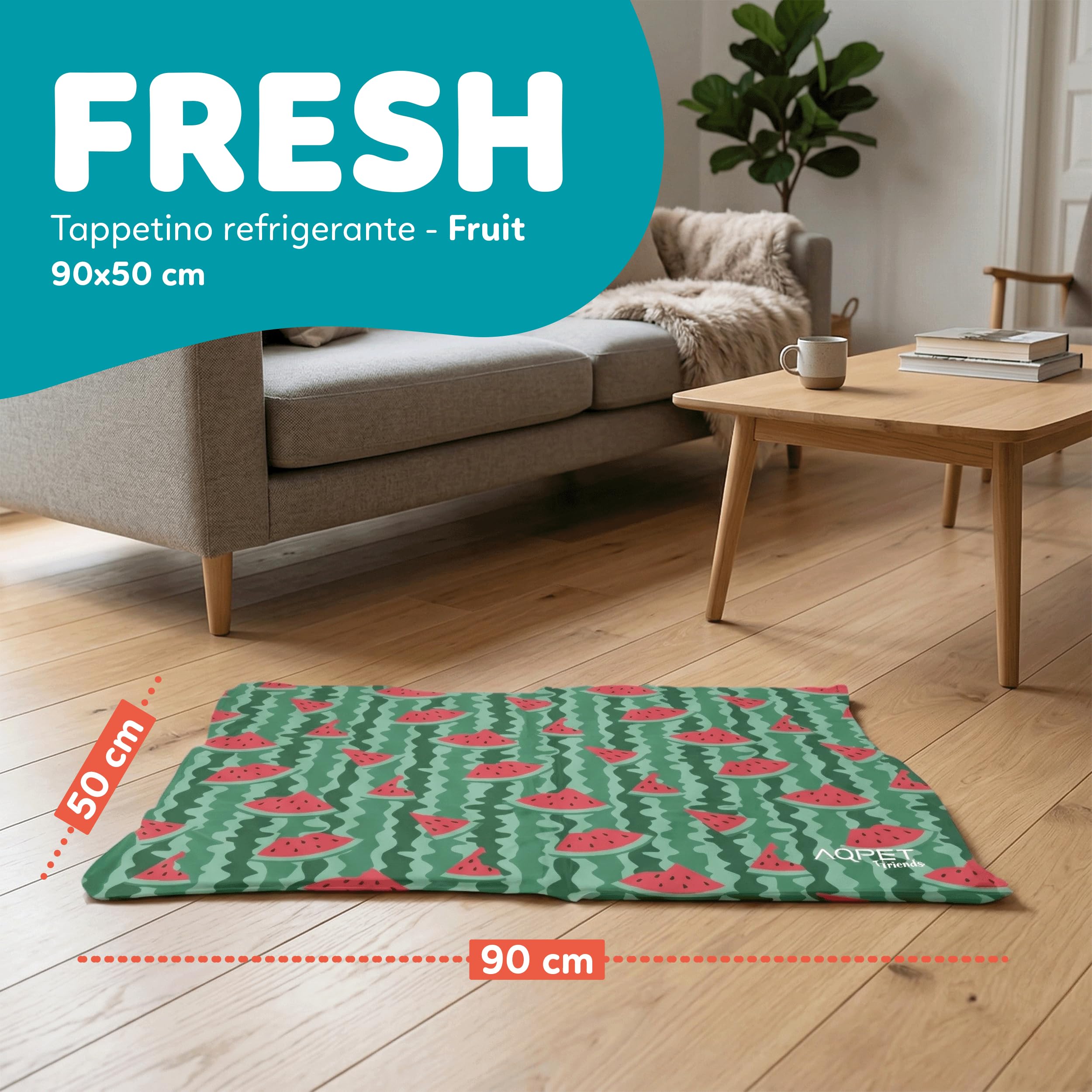 AQPET AqpetFriends Tappetino Refrigerante per Cane Gatto 90 x 50 cm