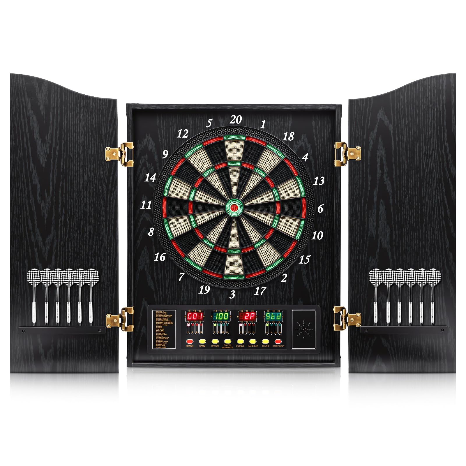 Freccette Elektronische Dartscheibe mit Schrank, LED Soft Tip Dartscheibe