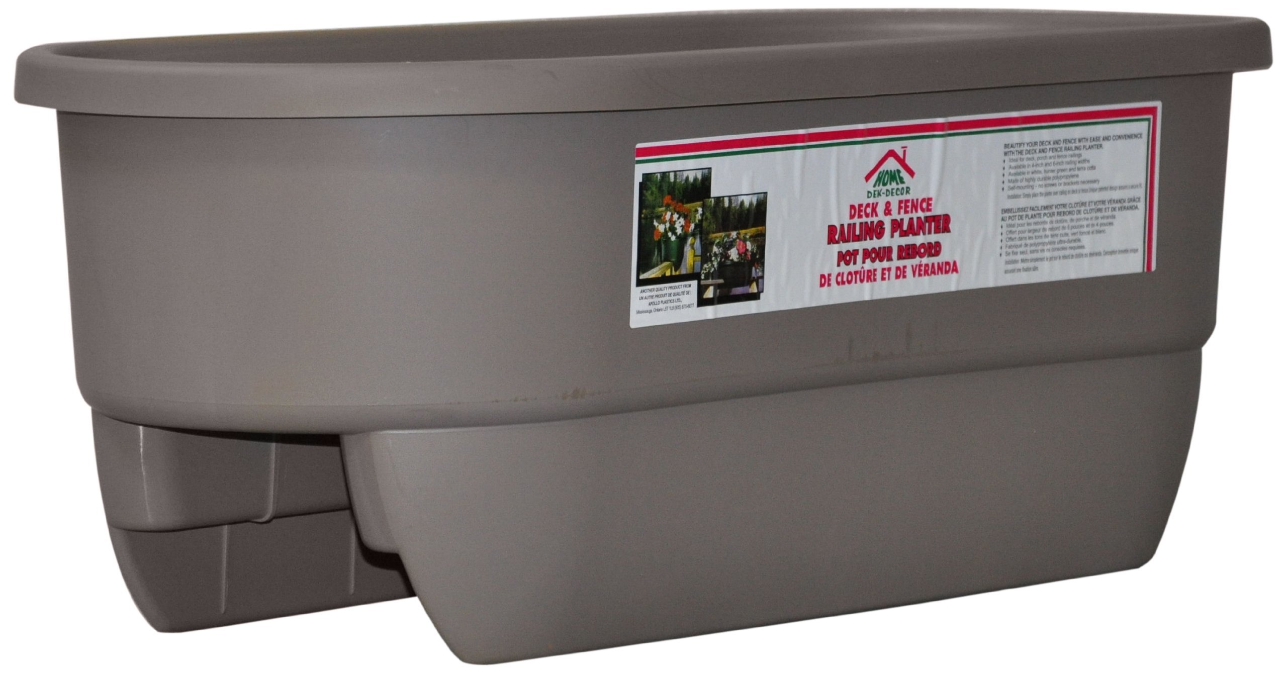 Apollo Exports InternationalAP-5720/DW/2, Driftwood, 24" Dual Deck Railer Planter, (Set of 2)