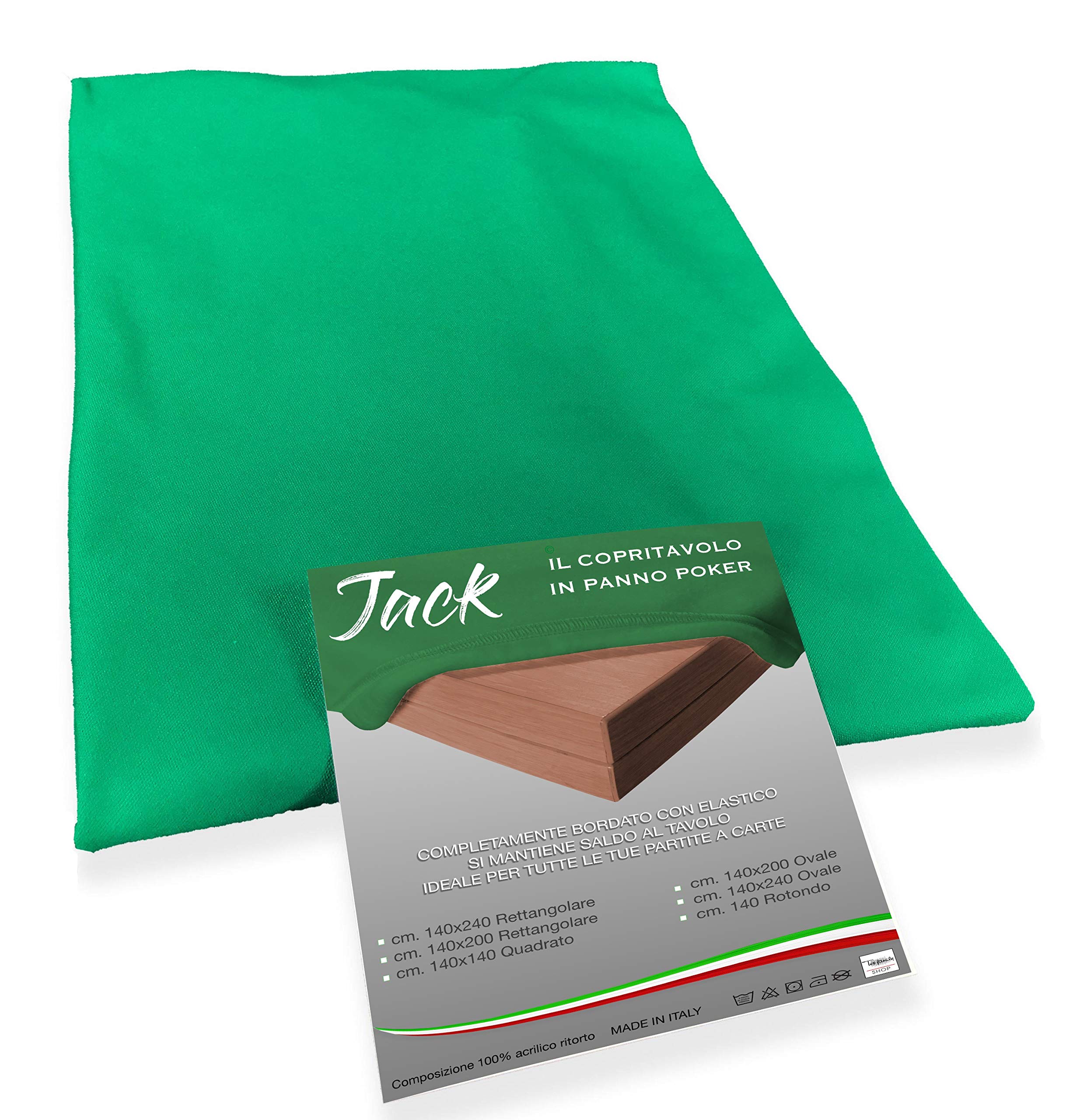 Mantel de juego de cartas Poker Jack verde para proteger la mesa, calidad extra – 140 cm redondo