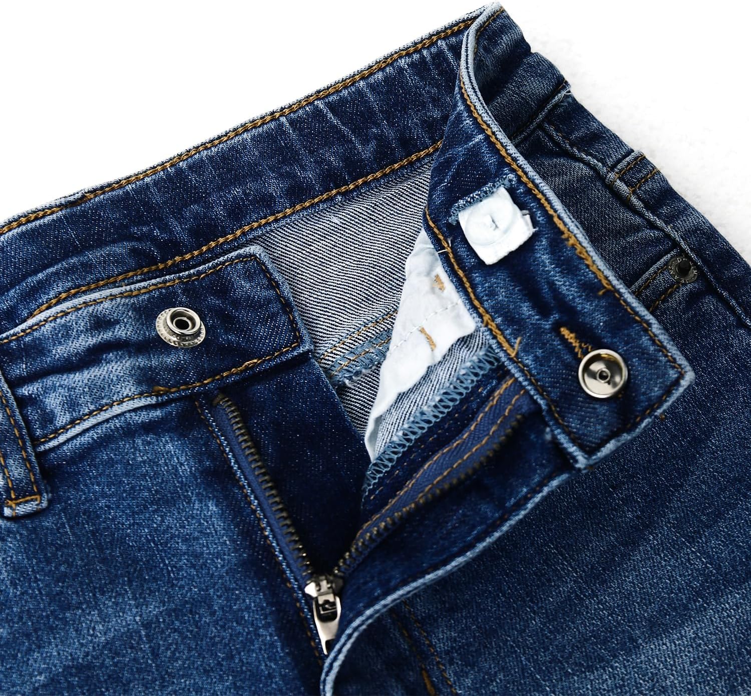 KIDSCOOL SPACE Girl Jeans,Little Kid Ripped Elastic Band Inside Straight Slim Fit Denim Jeans Pants - Image 5