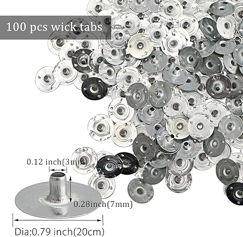 Miniatura 8 de MILIVIXAY 100 mechas de vela de cáñamo de 10 pulgadas de grosor (diámetro 0.118 in) con 100 pestañas de metal, 100 calcomanías de mecha de vela y 50
