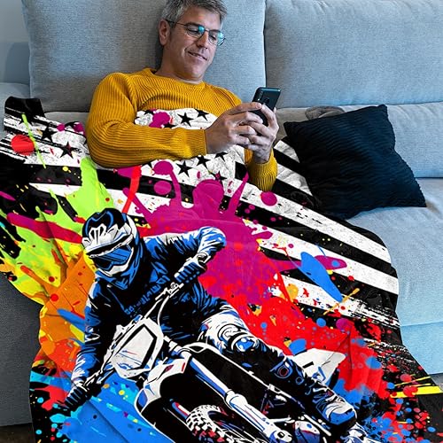 Miniatura 3 de Regalos de motocicleta para hombres y mujeres, mantas de motocicleta para cama, sofá y sofá, regalos geniales de motocicleta para hombres y