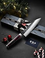 Vista 2 de Japanese Chef Knife with VG10 Steel, 7 Inch Hand Forged Kiritsuke Knife, Sharp Kitchen Knives with 3 Layers Composite Steel, Professional Chefs