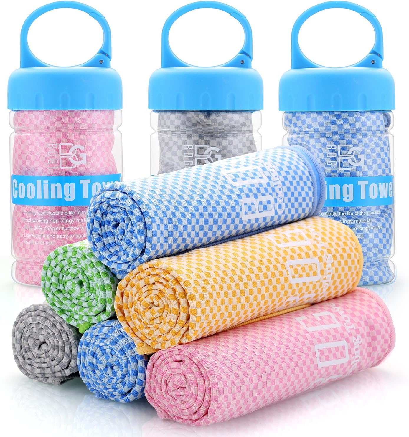 BOGI Cooling Towel For Instant Cooling - Use as Cooling Scarf Headband Wristband Bandana - Soft Cool Bamboo Fiber - Stay Cool for Yoga Travel Climb Golf Football Tennis & Outdoor Sports(Size: M L)
