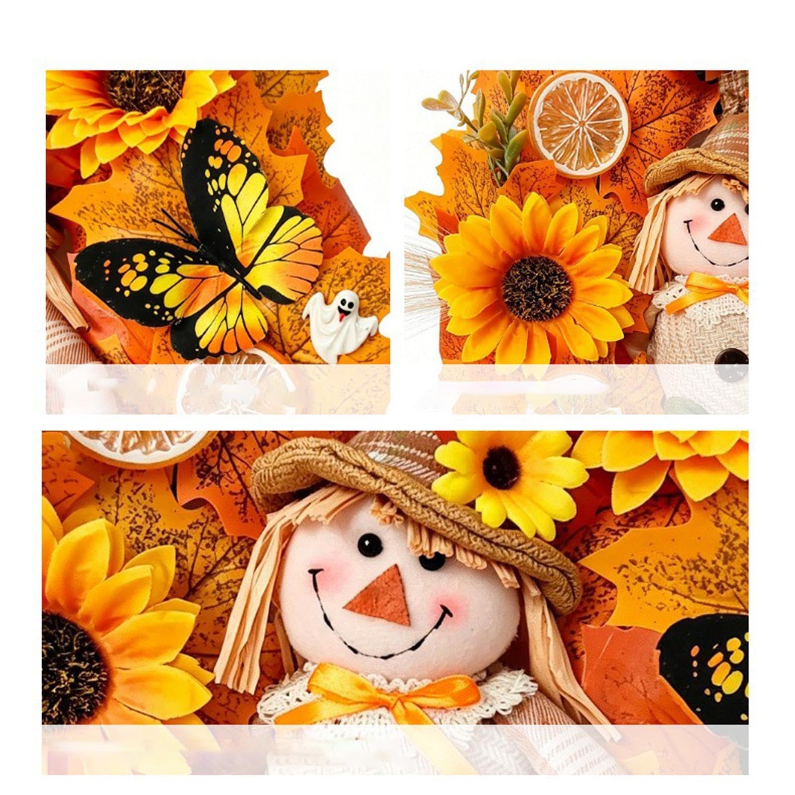 Ghirlanda autunnale da porta d'ingresso Centrotavola rustico per il