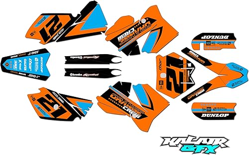 Miniatura 3 de Kit de gráficos para KTM SX85 105SX (2006-2012) serie Crew Series, color naranja-gris, calcomanías de motocicleta de 21 mil-Dirt Pit Bike,