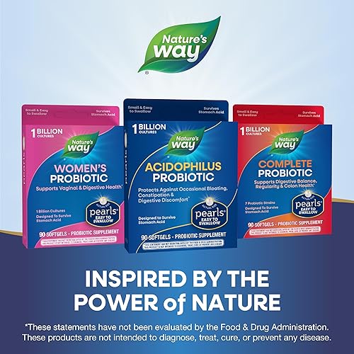 Miniatura 7 de Natures Way Perlas probióticas Acidophilus salud digestiva 1 mil millones de cultivos vivos no requiere refrigeración 90 cápsulas blandas