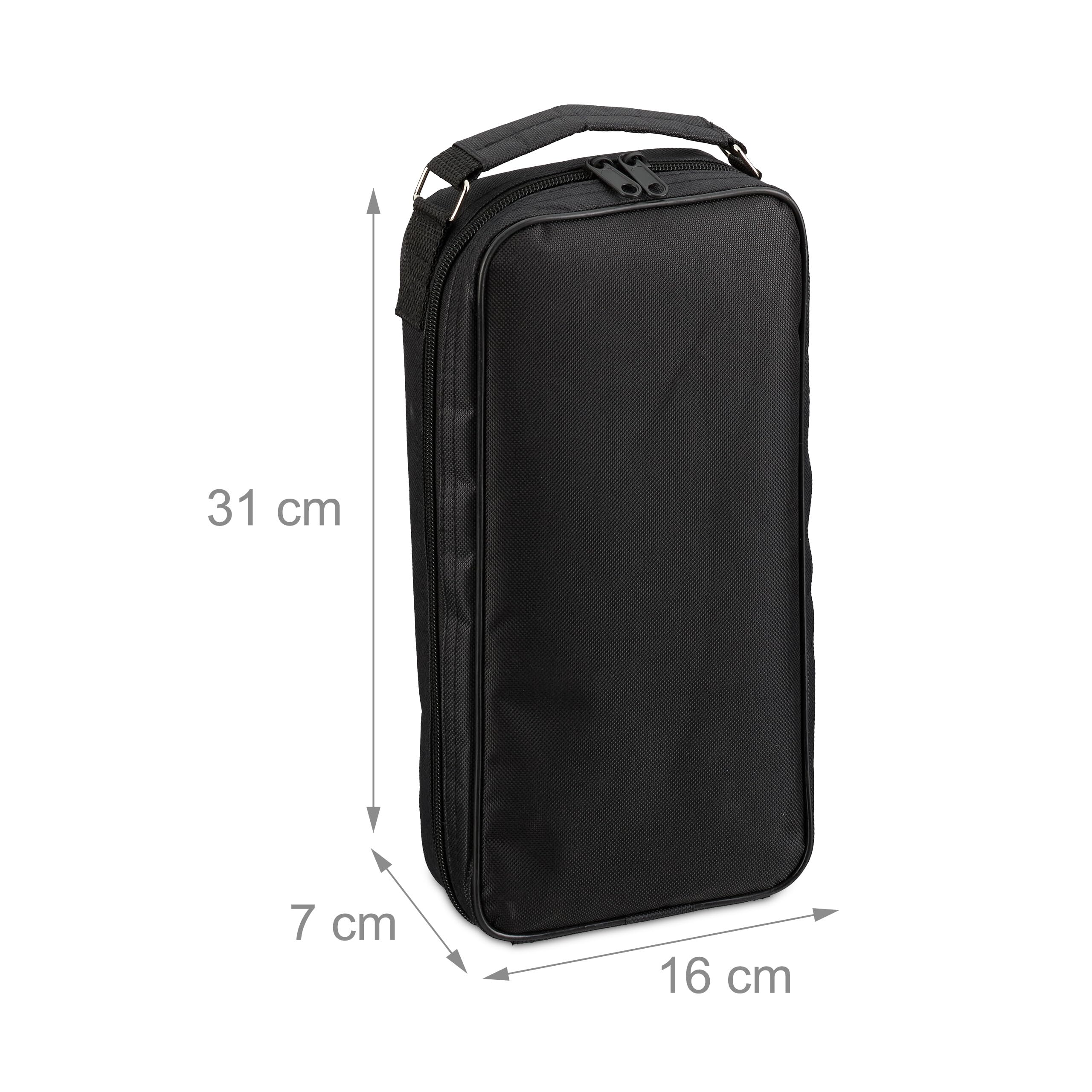 Relaxdays Set de Petanca Acero Juego Bolas Boccia con Boliche Cuerda Medición Bolsa Transporte Negro