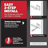 Vista 2 de Kwikset Hancock - Pomo de puerta simulado, manija de una sola cara para armarios, puertas dobles francesas y despensa, pomo de puerta interior negro