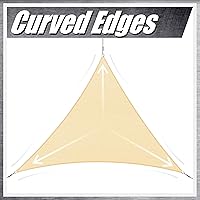 Vista 7 de ColourTree CTAPRT16 - Toldo tipo vela triangular beige de 12 x 12 x 12 pies, tela de malla con bloqueo UV, resistente comercial, 5.35 ozm, 3 años