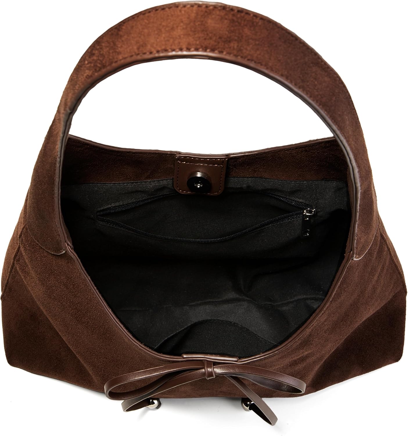 Bow Tie Suede Hobo Bags for Women Large Shoulder Bag Handbags Chic Purse Satchel for Travel Work