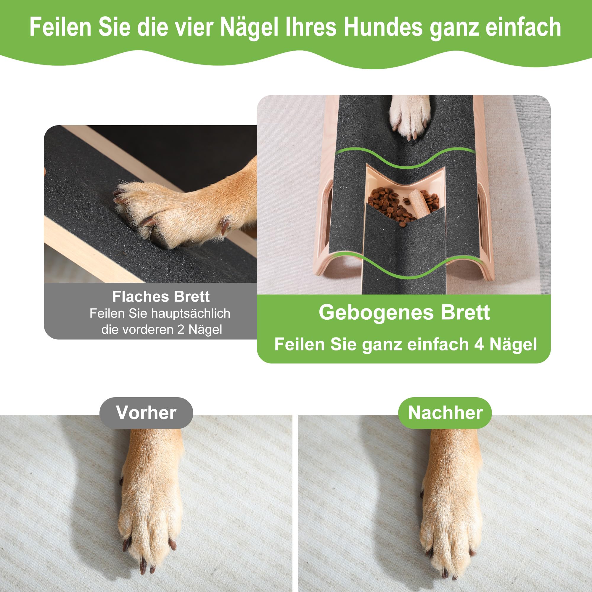 Rascador de uñas en Forma de M para Perros con Caja de premios, Lima de uñas para Perros y facilita el acortamiento de Las uñas Laterales (XL, con Caja de premios)