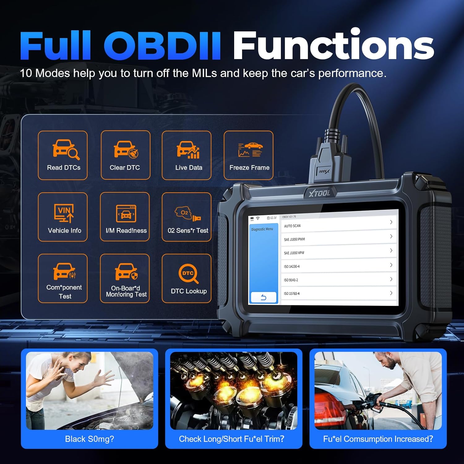 XTOOL D6 Full OBDII Functions