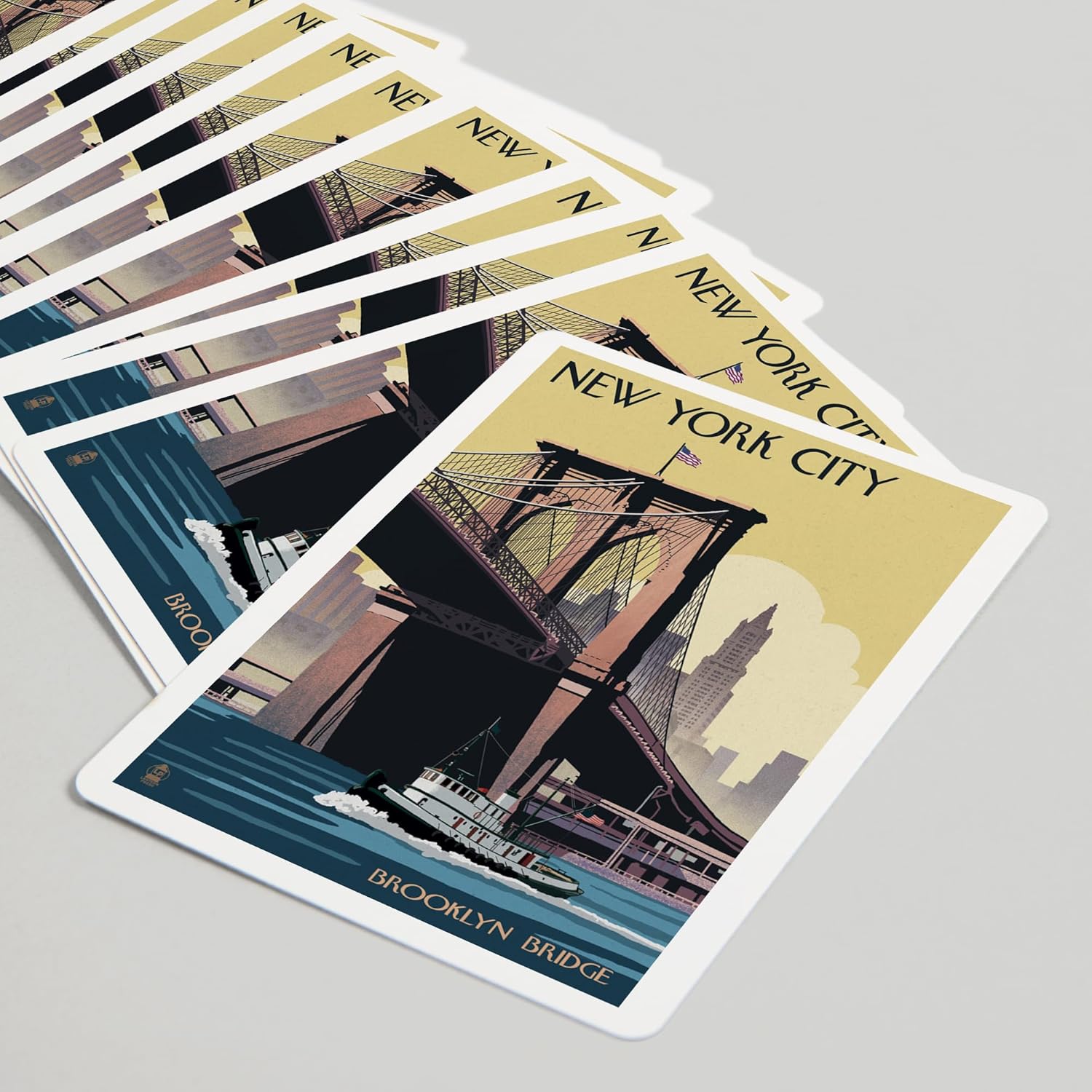 Lantern Press New York City New York Brooklyn Bridge, 52 Playing Cards for Adults, Poker Size Card Deck